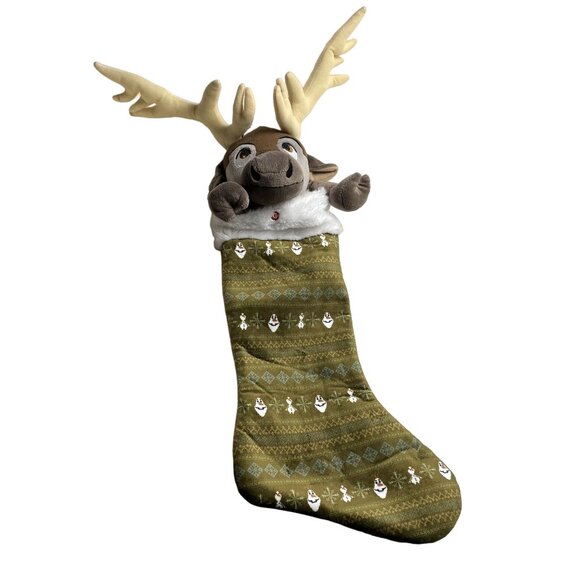 Disney Frost Sven Singing Reindeer Xmas Stocking 2015 Gemmy Plush u - Picture 1 of 4